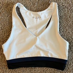 Allfenix white/black/blue sports bra